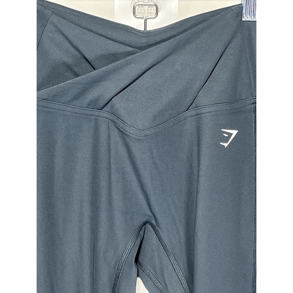Gymshark Women's Crossover Leggings Athletic Lightweight Darkest Teal Size S EUC - Picture 4 of 11